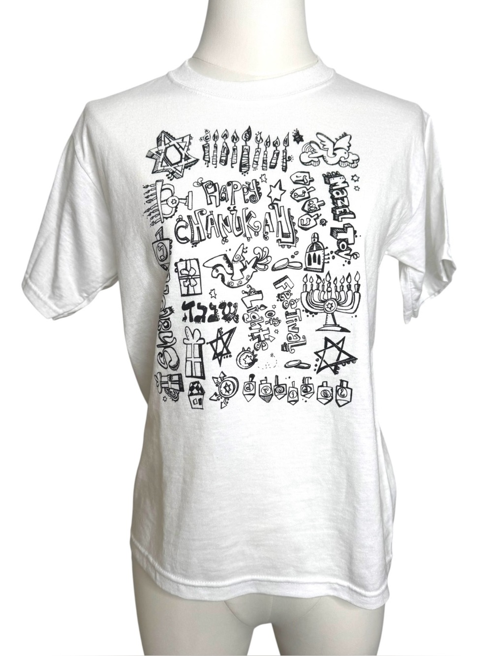NWT Simplicity Color Your Own Hanukkah T-Shirt Youth L 14-16 Chanukah Craft Tee